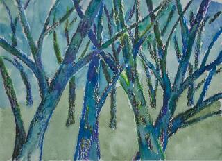 21 - Bäume 2021 (Aquarell + Neocolor) -1527