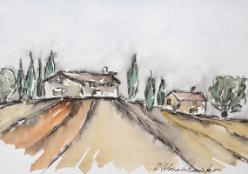 25 - Toscana (mit Tusche) 2009